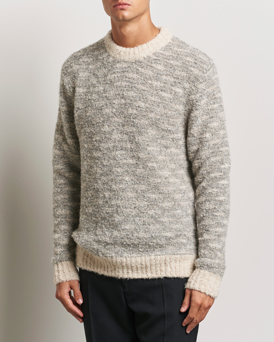 Heren |  | NN07 | Zackarias Knitted Crew Neck Grey Melange