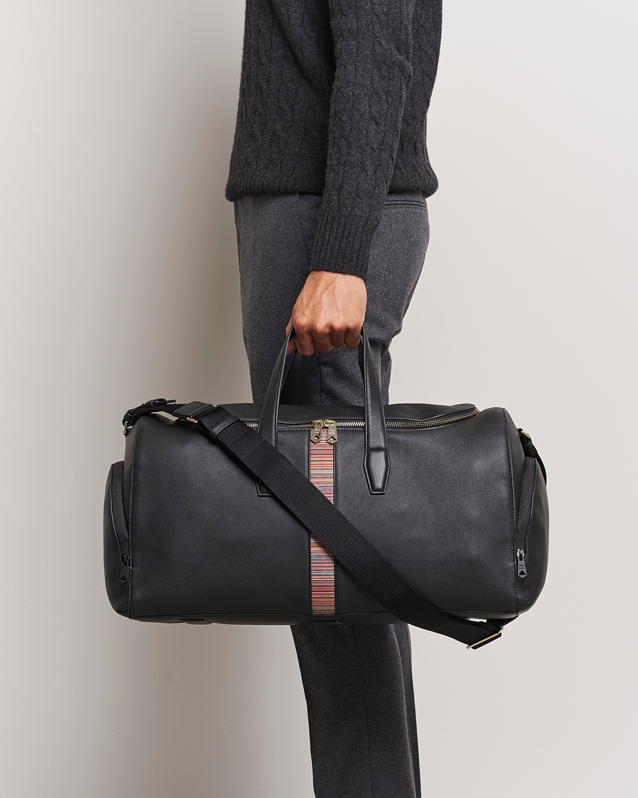 Heren |  | Paul Smith | Leather Stripe Holdall Black