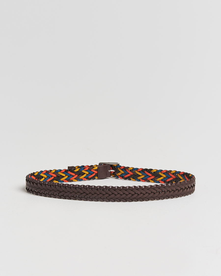 Heren |  | Paul Smith | Reversible Leather Braided Belt Brown/Multi