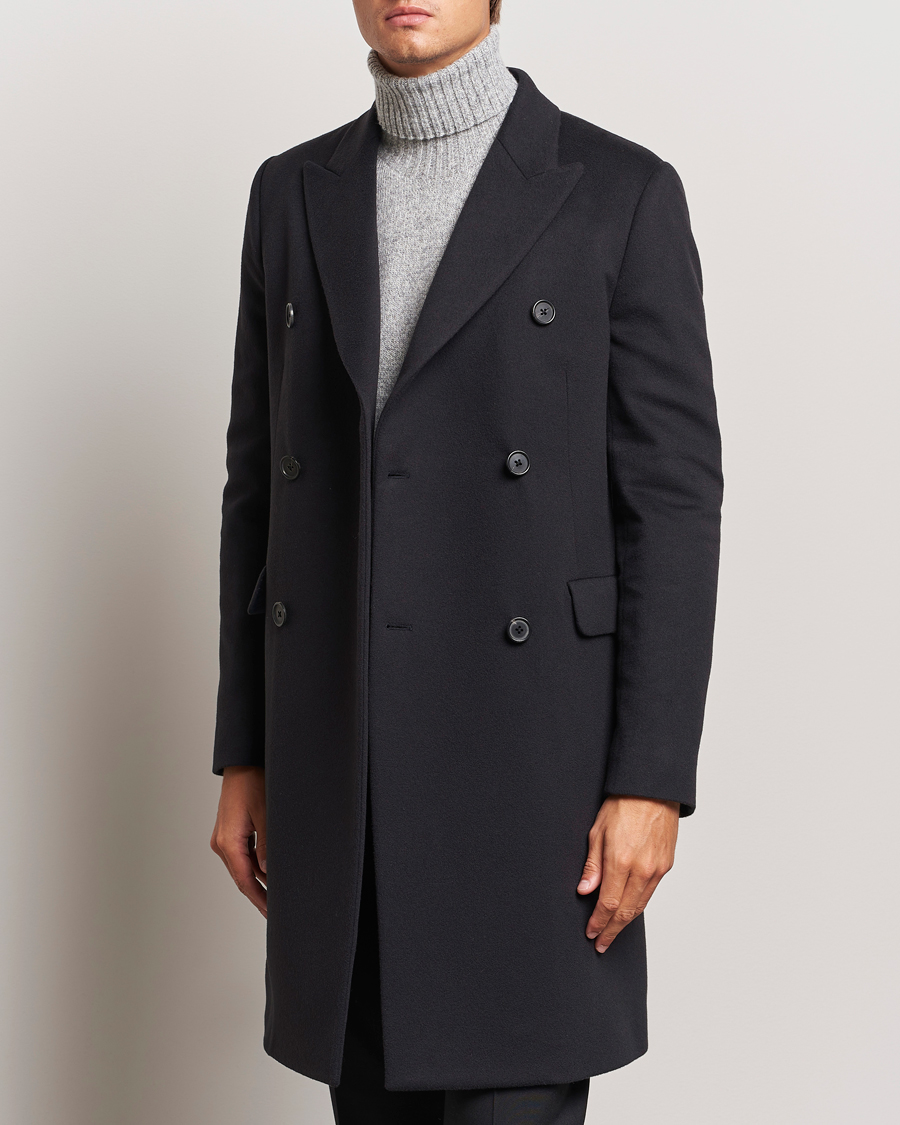 Heren |  | Paul Smith | Wool/Cashmere Double Breasted Coat Black