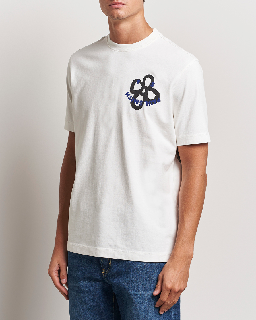 Heren |  | PS Paul Smith | Happy Flower Crew Neck T-Shirt White