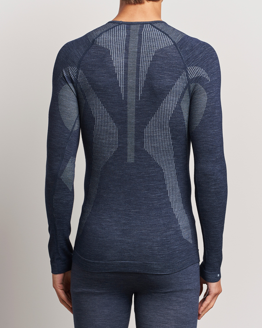 Heren | T-Shirts | Falke Sport | Long Sleeve Wool Tech Shirt Space Blue