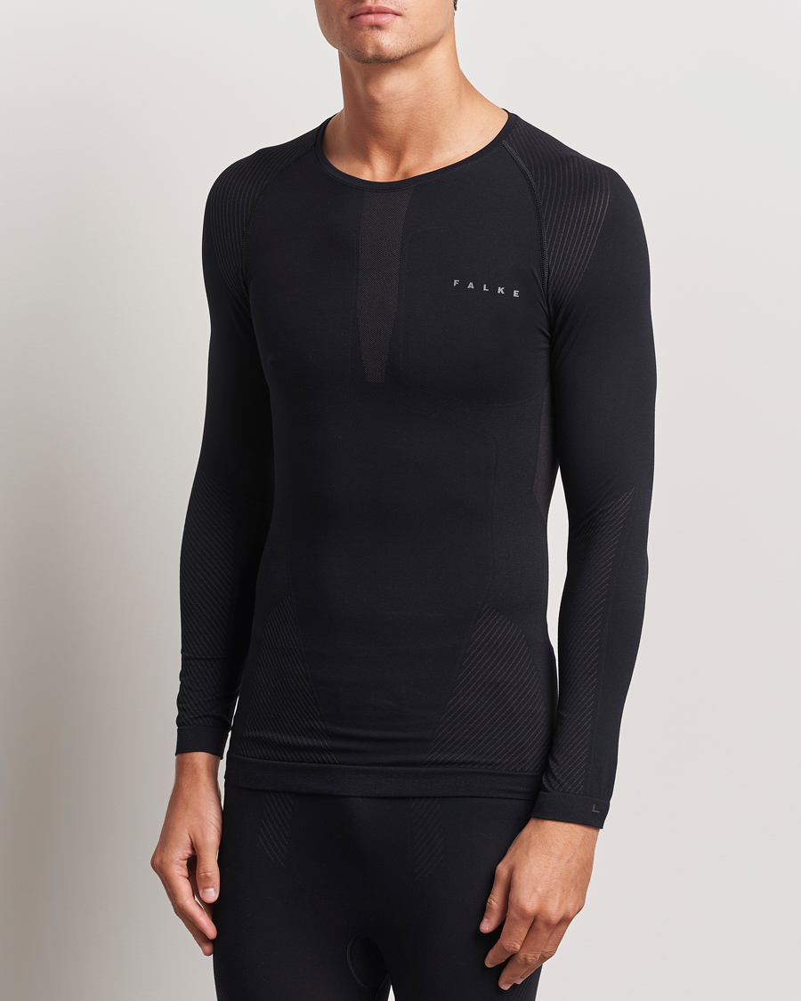 Heren |  | Falke Sport | Long Sleeve Warm Shirt Black