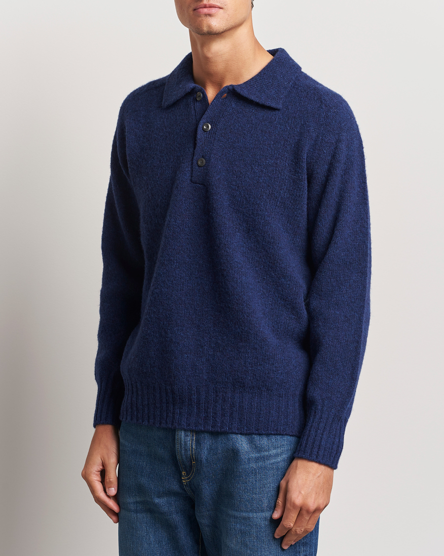 Heren |  | Howlin\' | Brushed Wool Polo Magic Blue