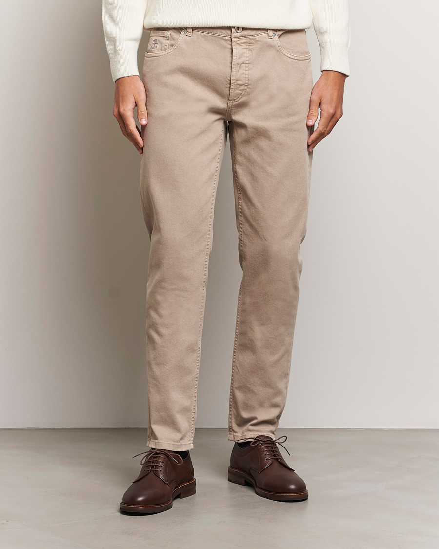 Heren |  | Brunello Cucinelli | Traditional Fit 5-Pocket Pants Beige