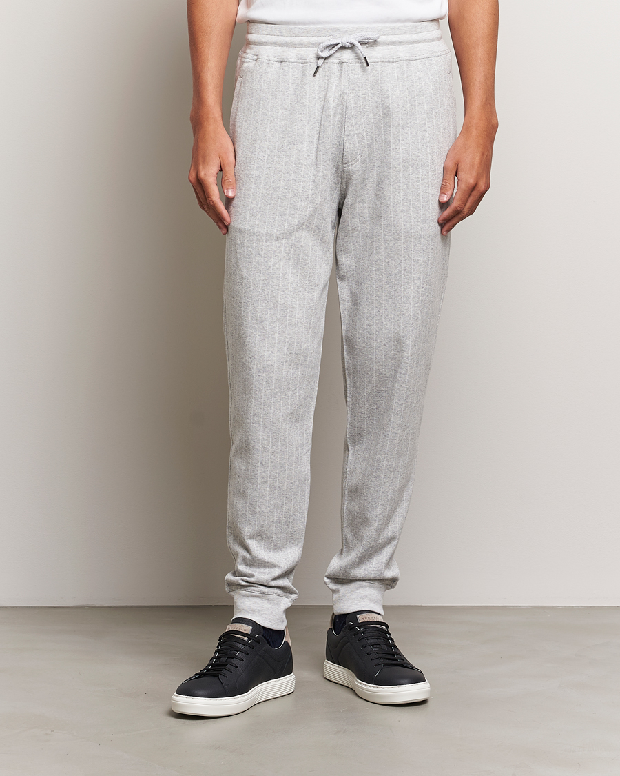 Heren |  | Brunello Cucinelli | Soft Pinstripe Sweatpants Pearl Grey