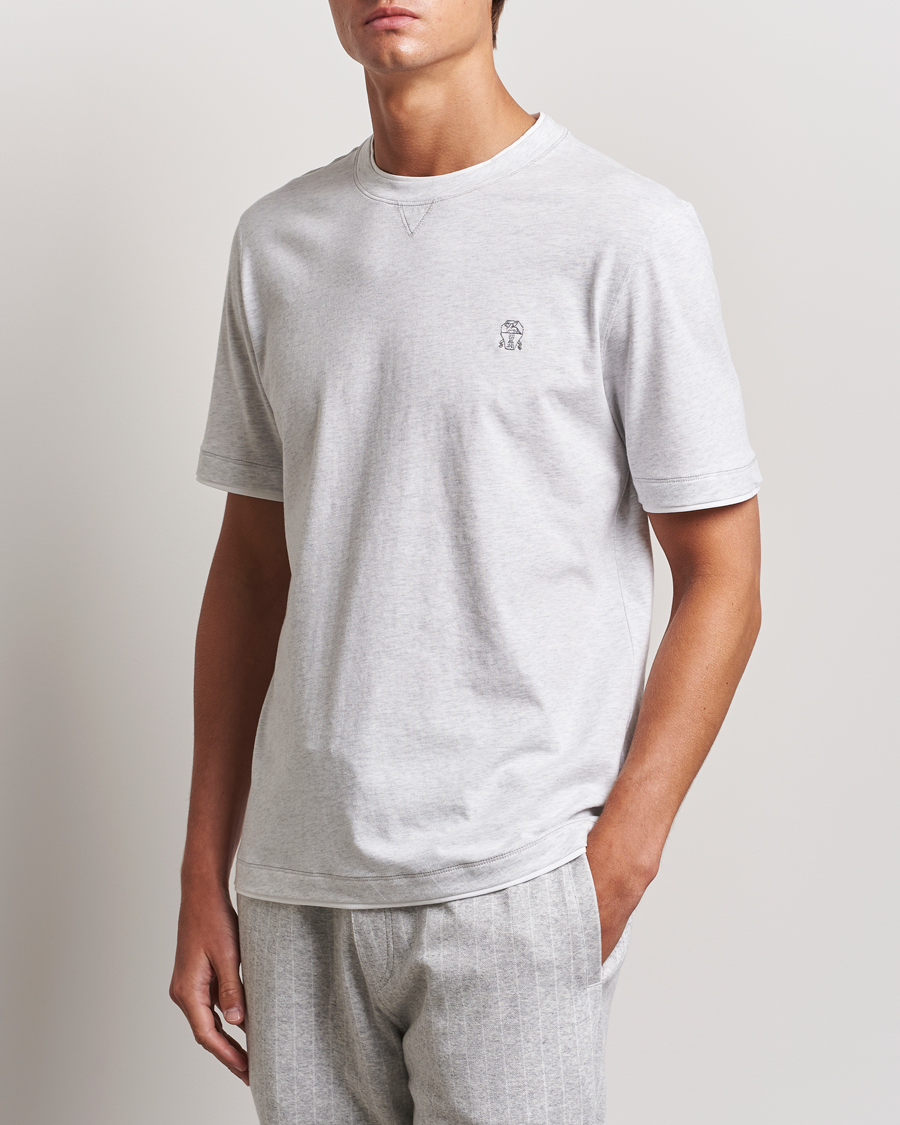 Heren |  | Brunello Cucinelli | Short Sleeve Logo T-Shirt Light Grey
