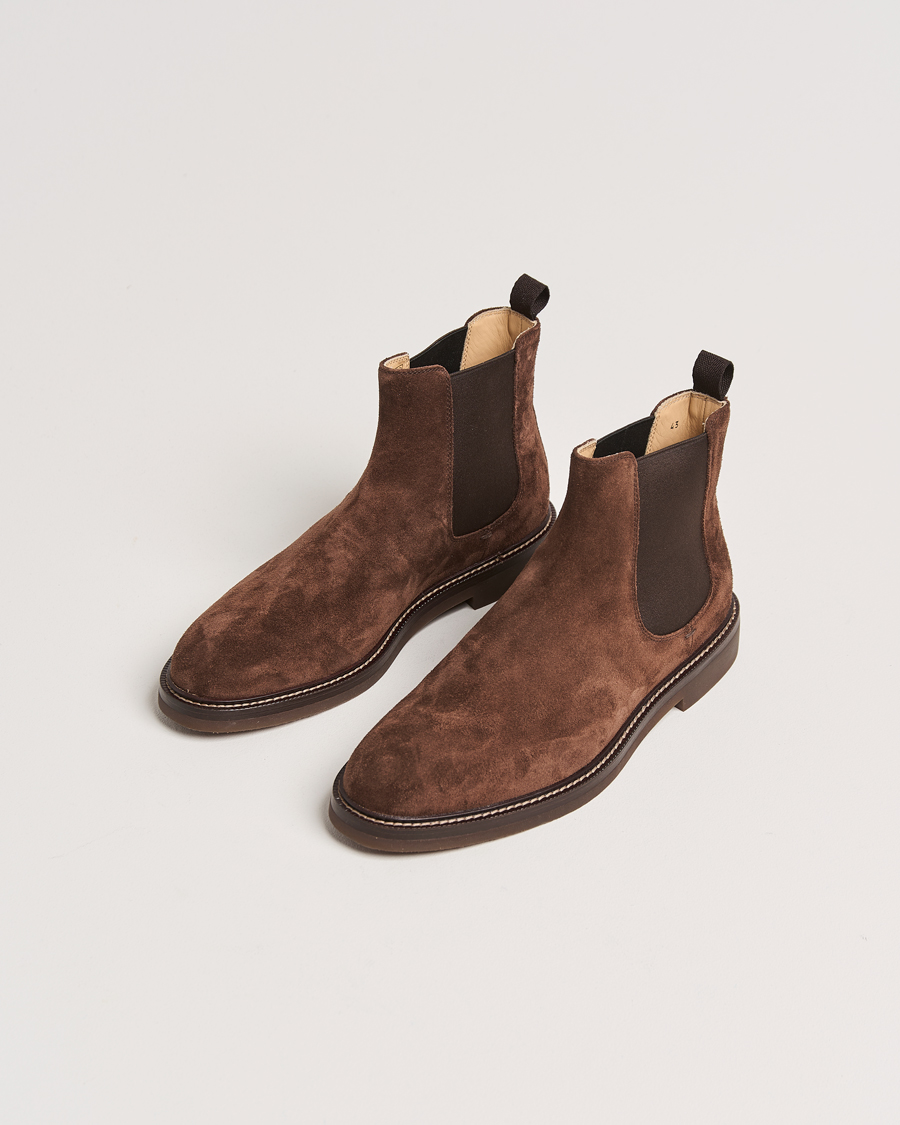 Heren | Luxury Classics | Brunello Cucinelli | Chelsea Boots Dark Brown Suede