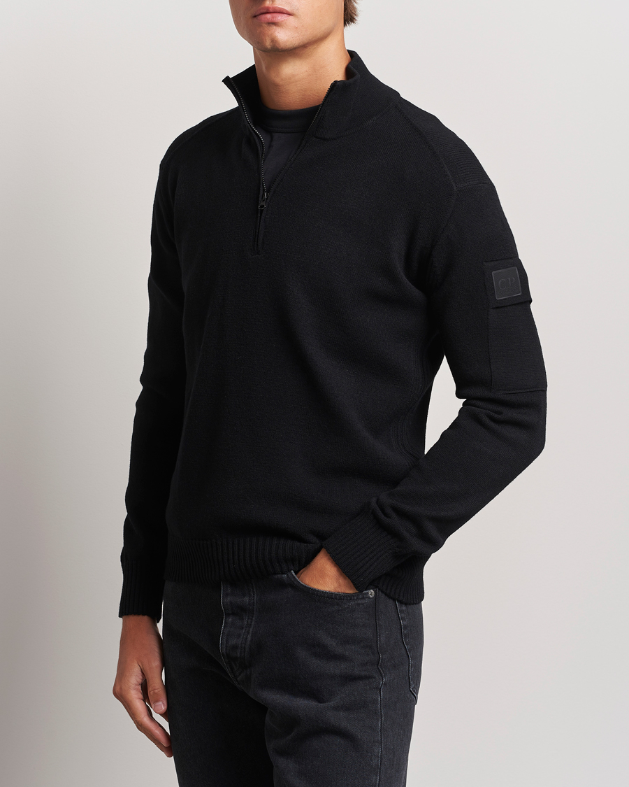 Heren |  | C.P. Company | Metropolis Knitted Wool Half Zip Black