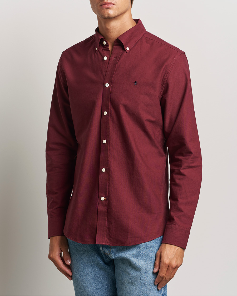 Heren |  | Morris | Douglas Oxford Shirt Wine Red