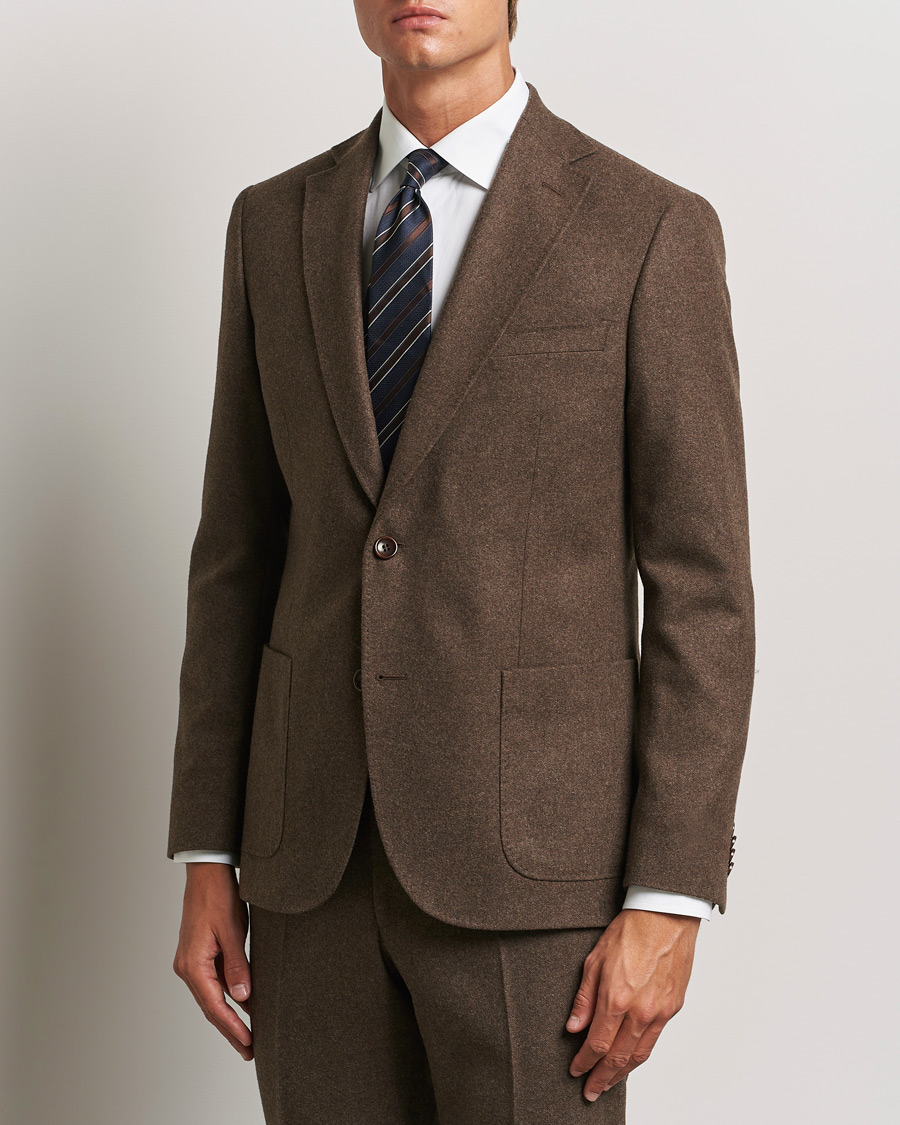 Heren | Blazers | Morris | Flannel Wool Blazer Brown