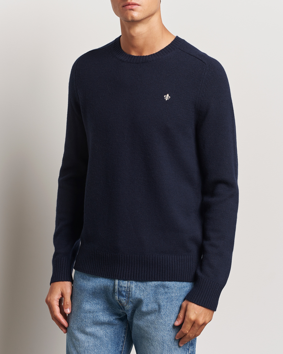 Heren |  | Morris | Hertford Merino Crew Neck Navy