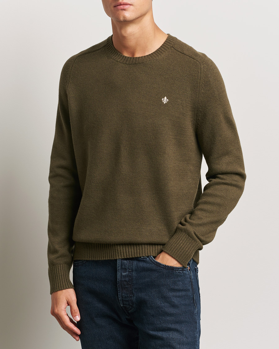 Heren |  | Morris | Hertford Merino Crew Neck Olive