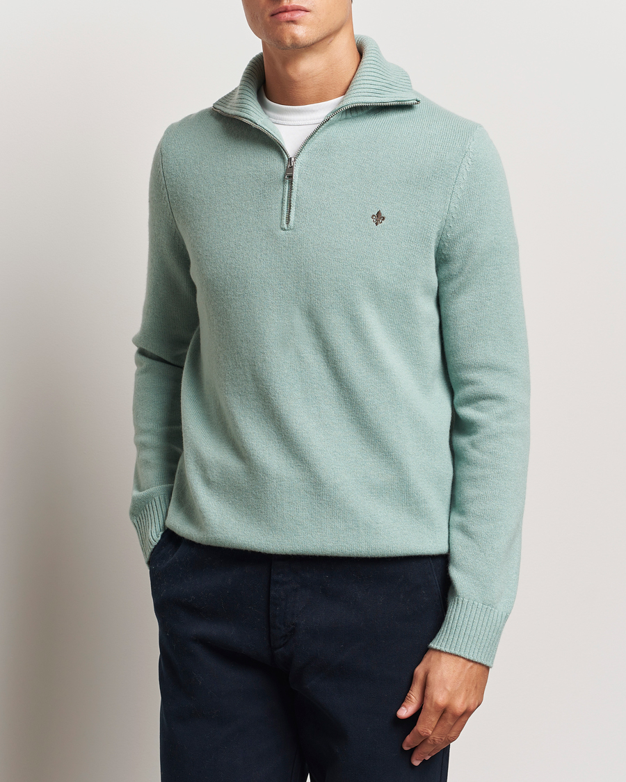 Heren |  | Morris | Hertford Merino Half Zip Green