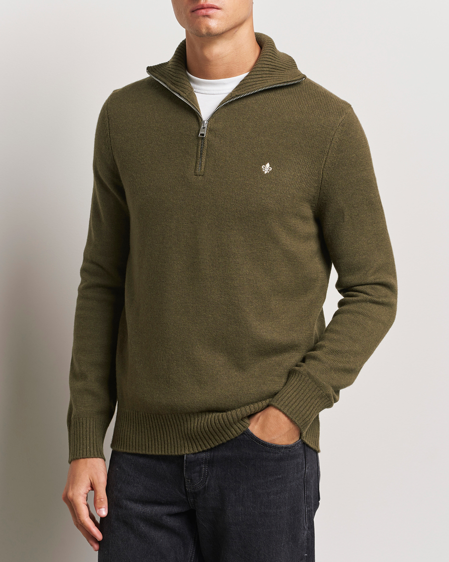 Heren |  | Morris | Hertford Merino Half Zip Olive