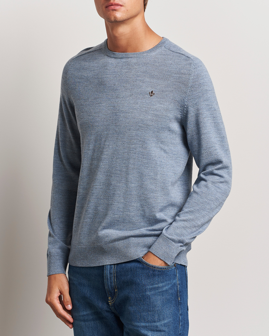 Heren |  | Morris | Merino O-neck Light Blue