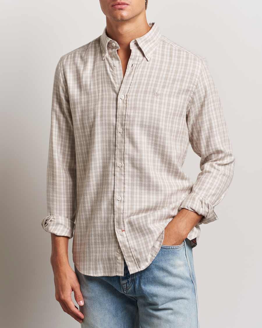 Heren |  | Morris | Soft Check Flannel Shirt Khaki