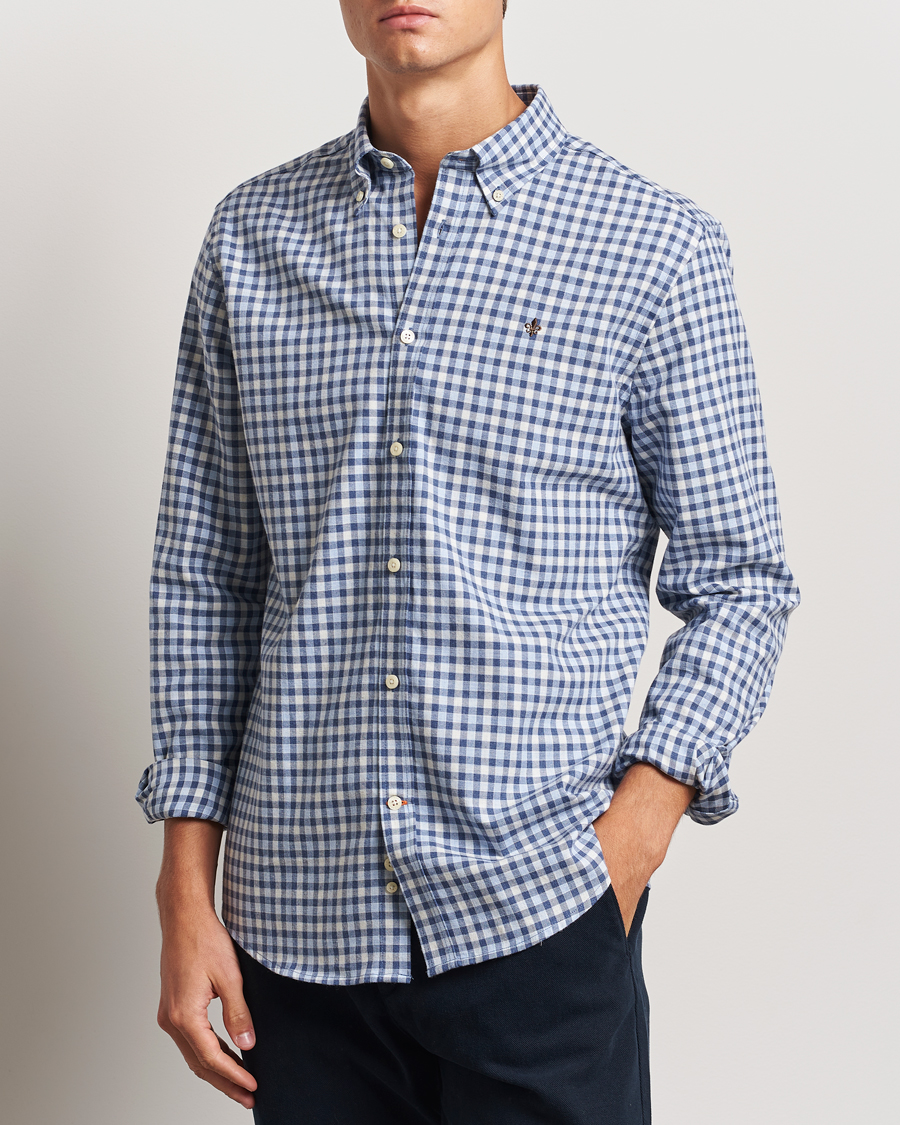 Heren |  | Morris | Watts Check Flannel Shirt Blue