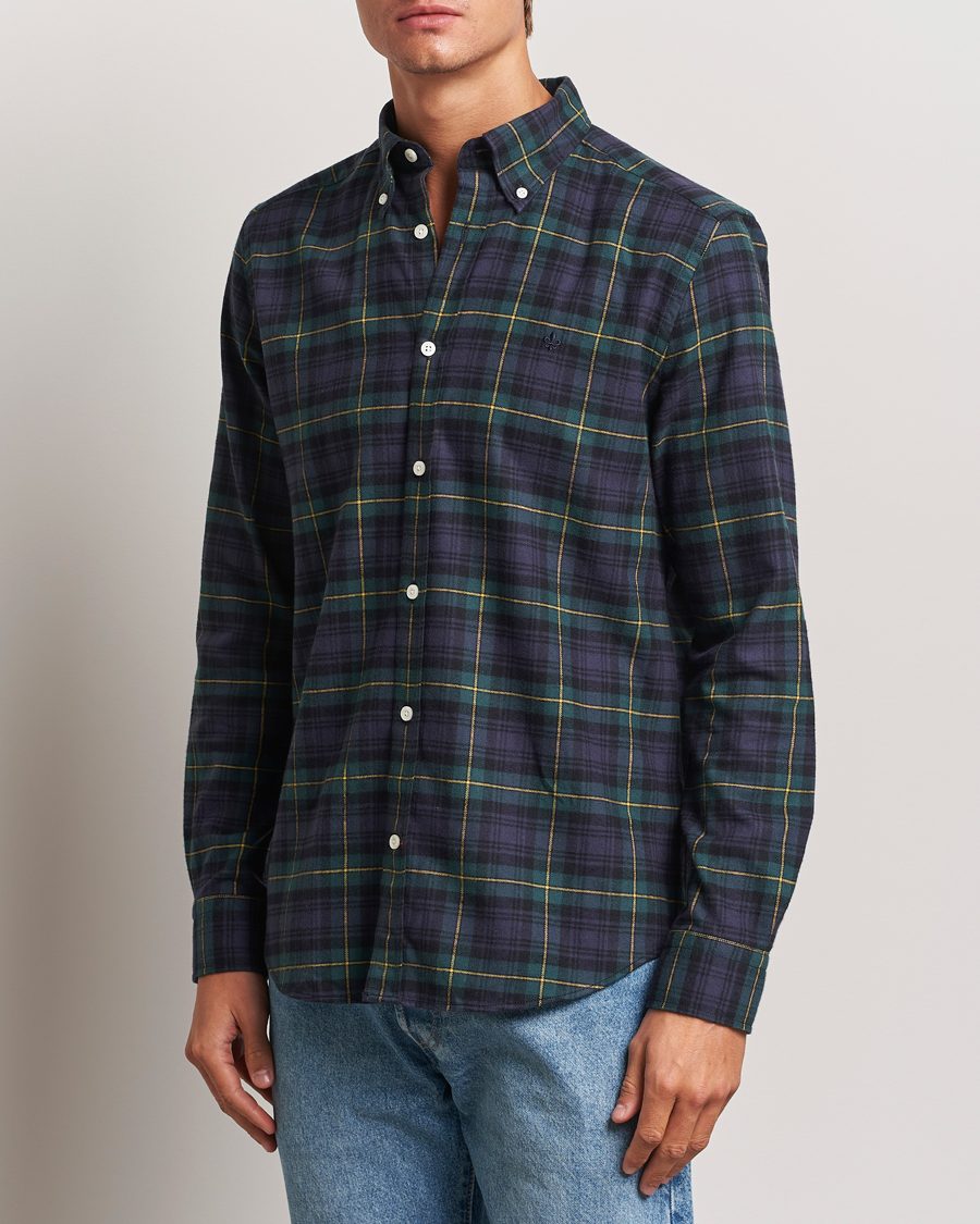 Heren |  | Morris | Flannel Tartan Shirt Navy