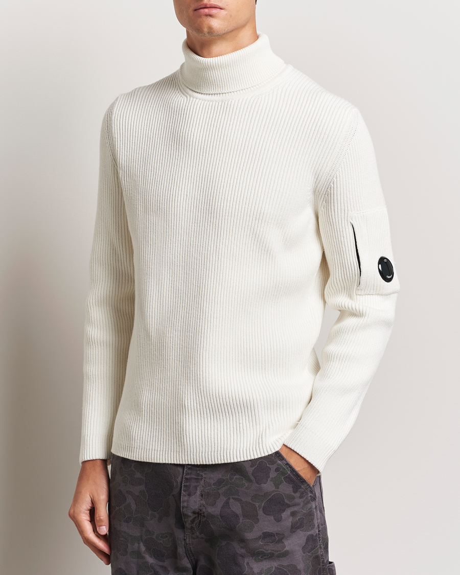 Heren |  | C.P. Company | Full Rib Knitted Cotton Rollneck Off White