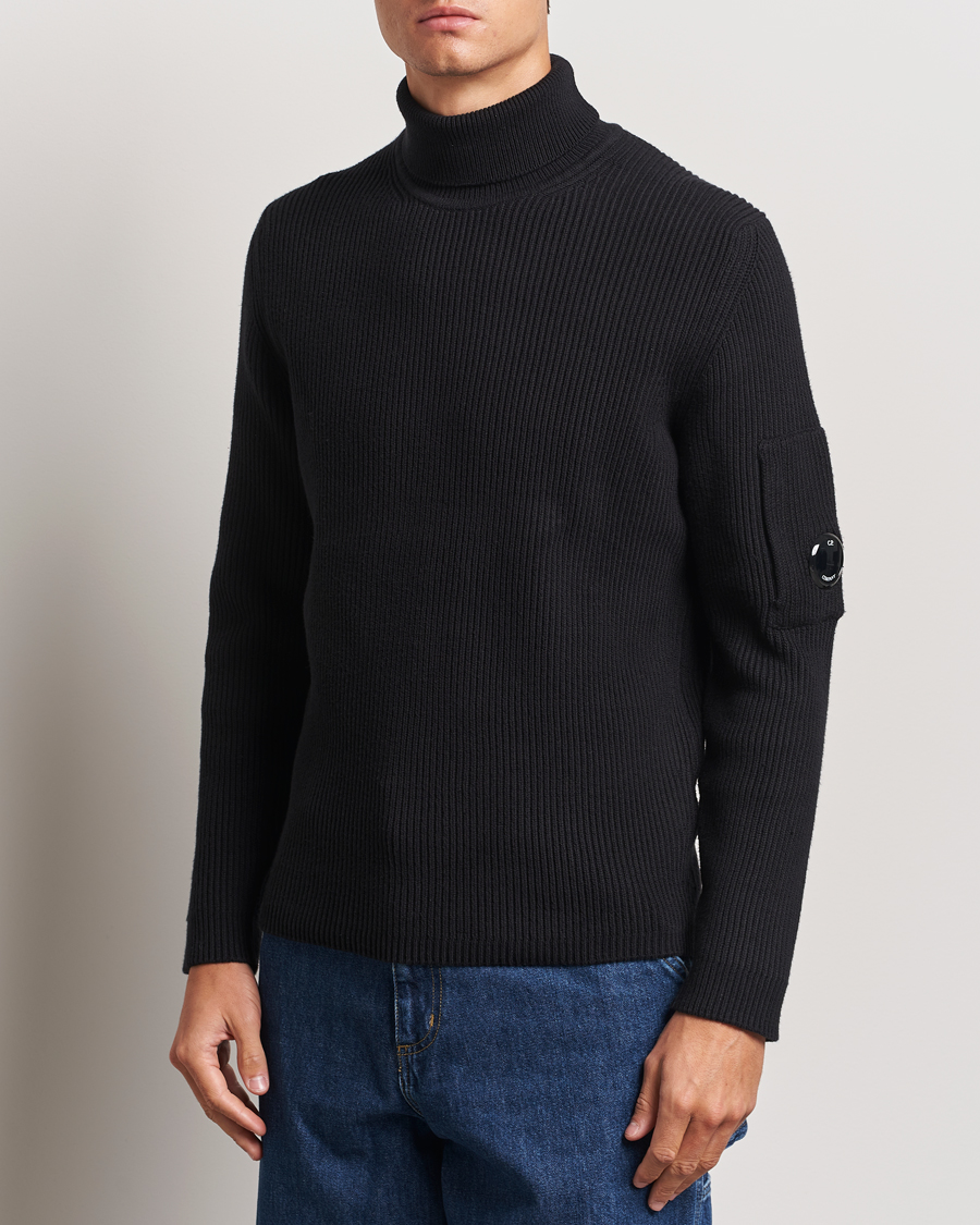 Heren |  | C.P. Company | Full Rib Knitted Cotton Rollneck Black