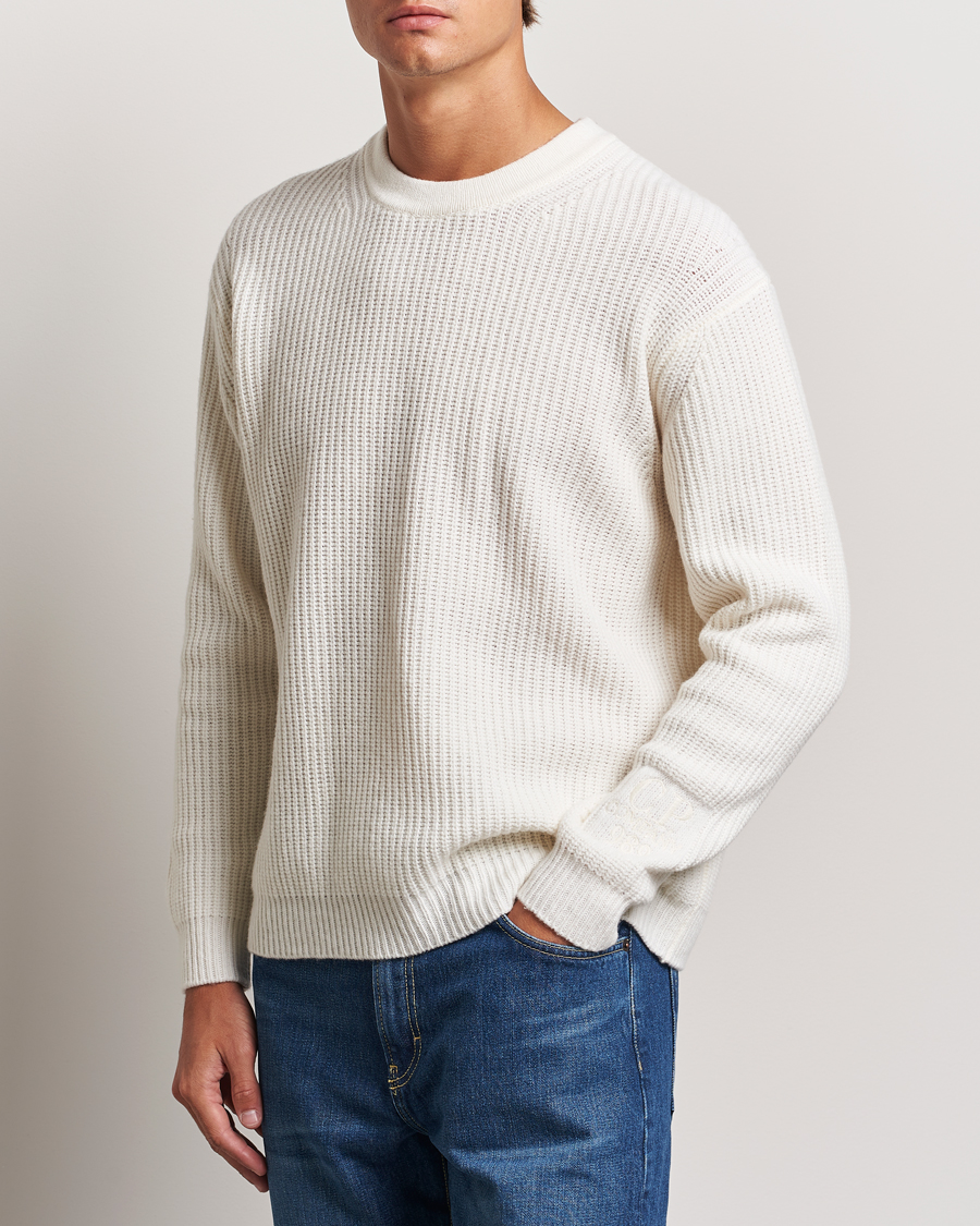 Heren |  | C.P. Company | Lambswool Knitted Crew Neck Off White