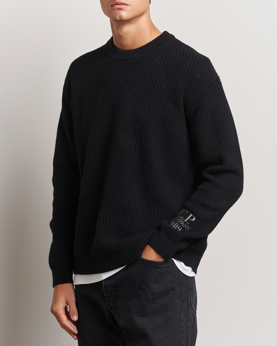 Heren |  | C.P. Company | Lambswool Knitted Crew Neck Black