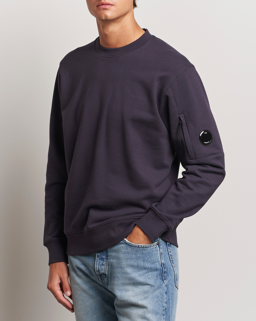 Heren |  | C.P. Company | Diagonal Raised Fleece Lens Sweatshirt Washed Navy