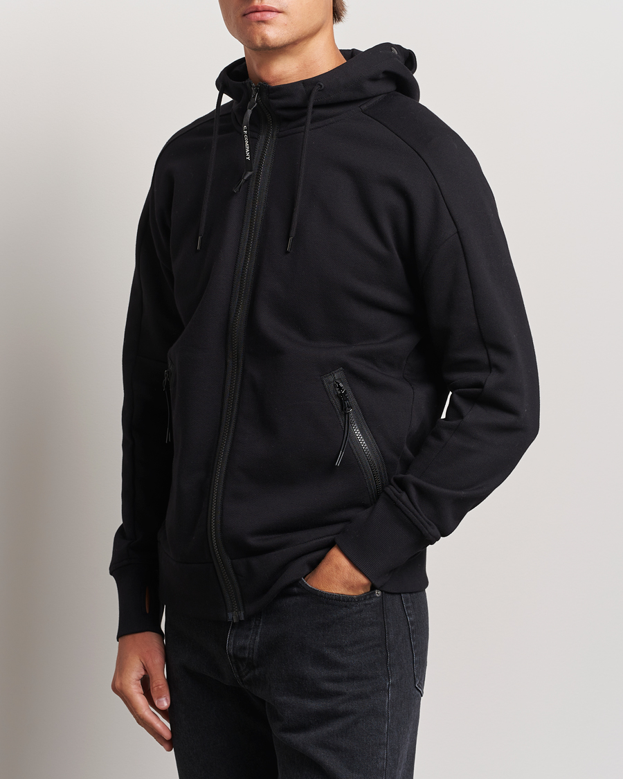 Heren |  | C.P. Company | Diagonal Raised Fleece Full Zip Goggle Hoodie Black