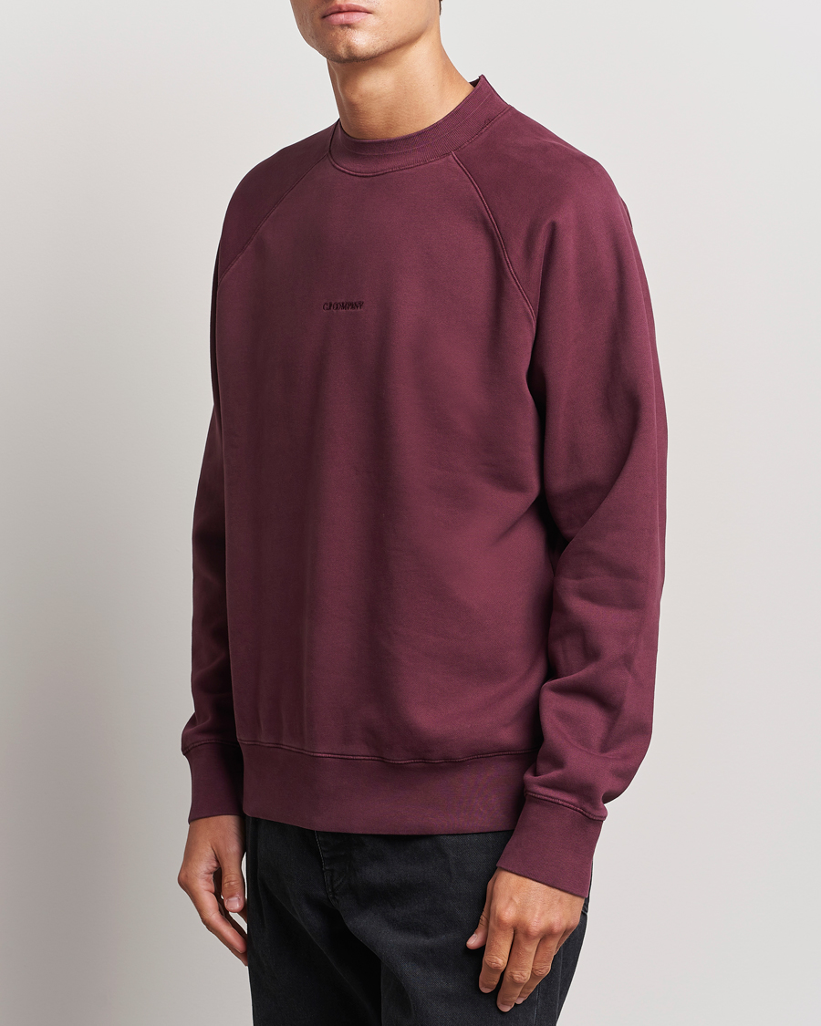 Heren |  | C.P. Company | Brushed Emerized Fleece Sweatshirt Burgundy