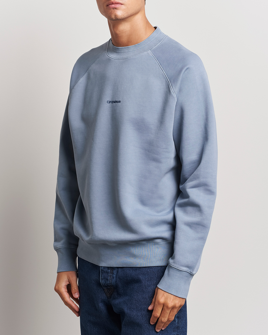 Heren |  | C.P. Company | Brushed Emerized Fleece Sweatshirt Light Blue