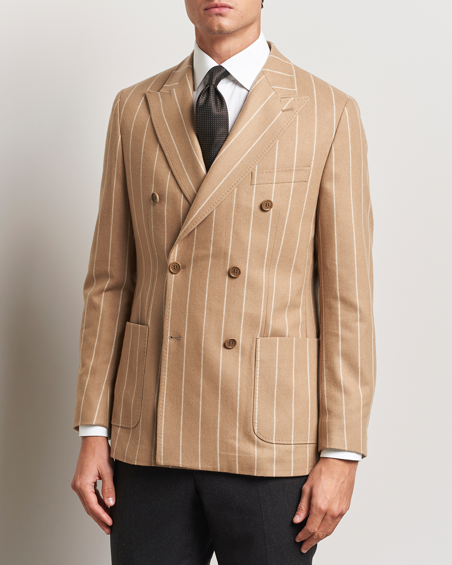 Heren |  | Morris Heritage | Cashmere Pinstripe DB Blazer Camel