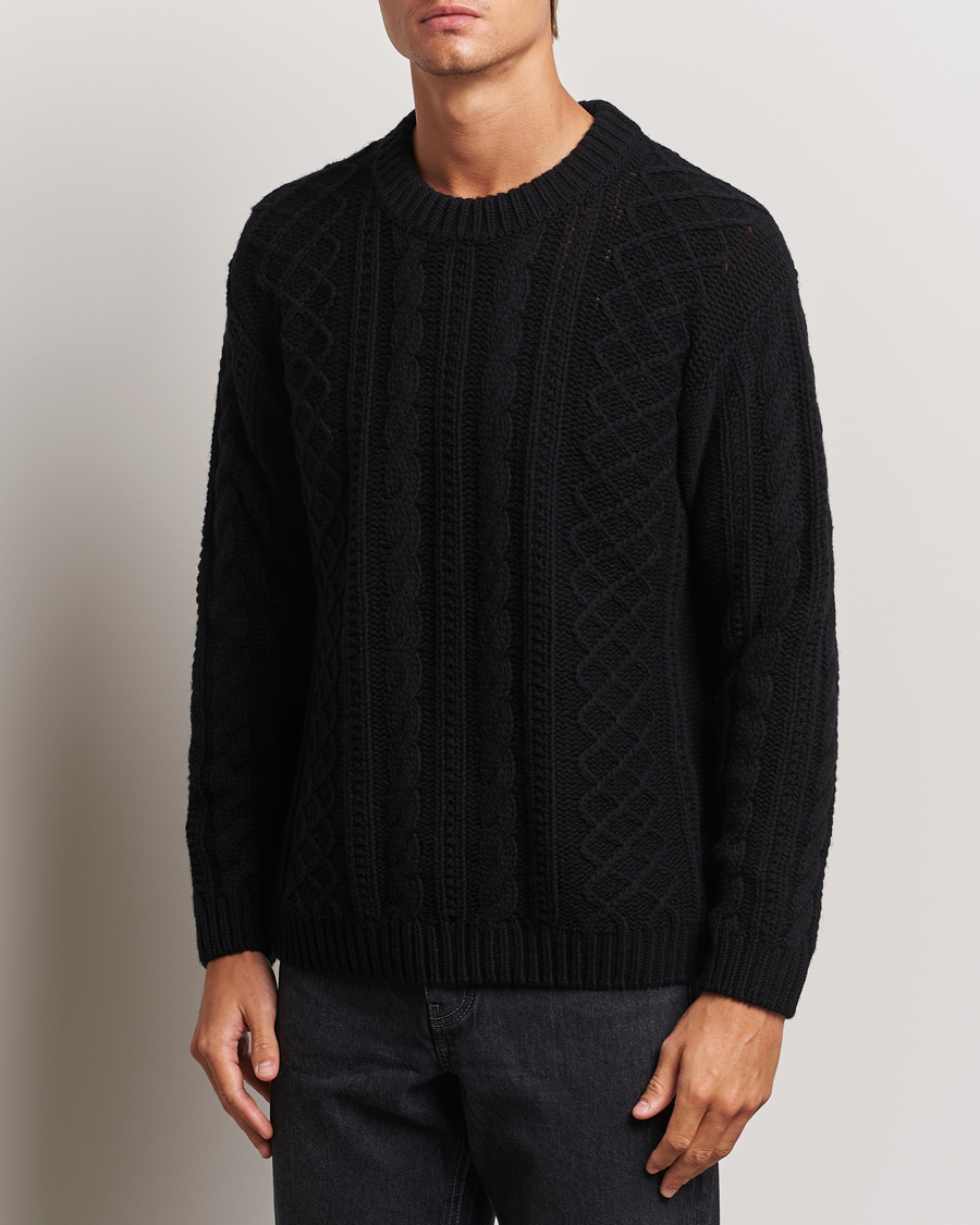 Heren |  | C.P. Company | Heavy Knitted Lambswool Crewneck Black