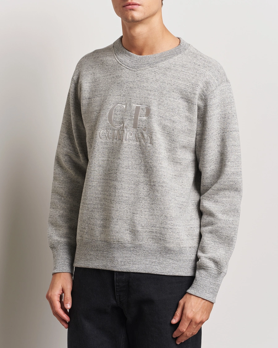 Heren |  | C.P. Company | Japanese Fleece Logo Sweatshirt Grey Melange