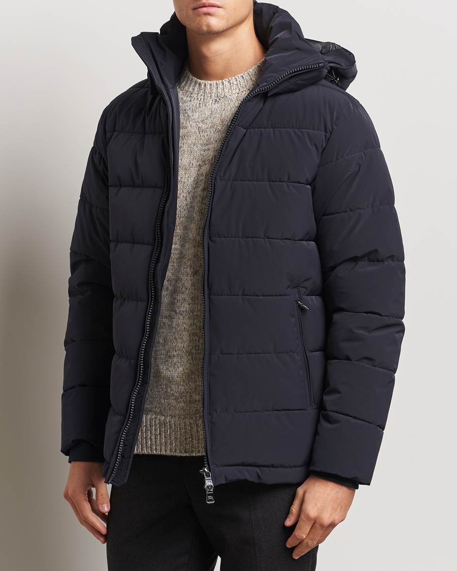 Heren |  | Oscar Jacobson | Hooded Puffer Jacket Navy