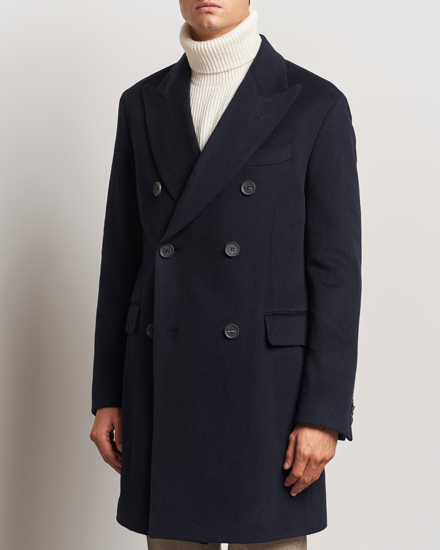 Heren |  | Oscar Jacobson | Silvain DB Wool/Cashmere Coat Navy