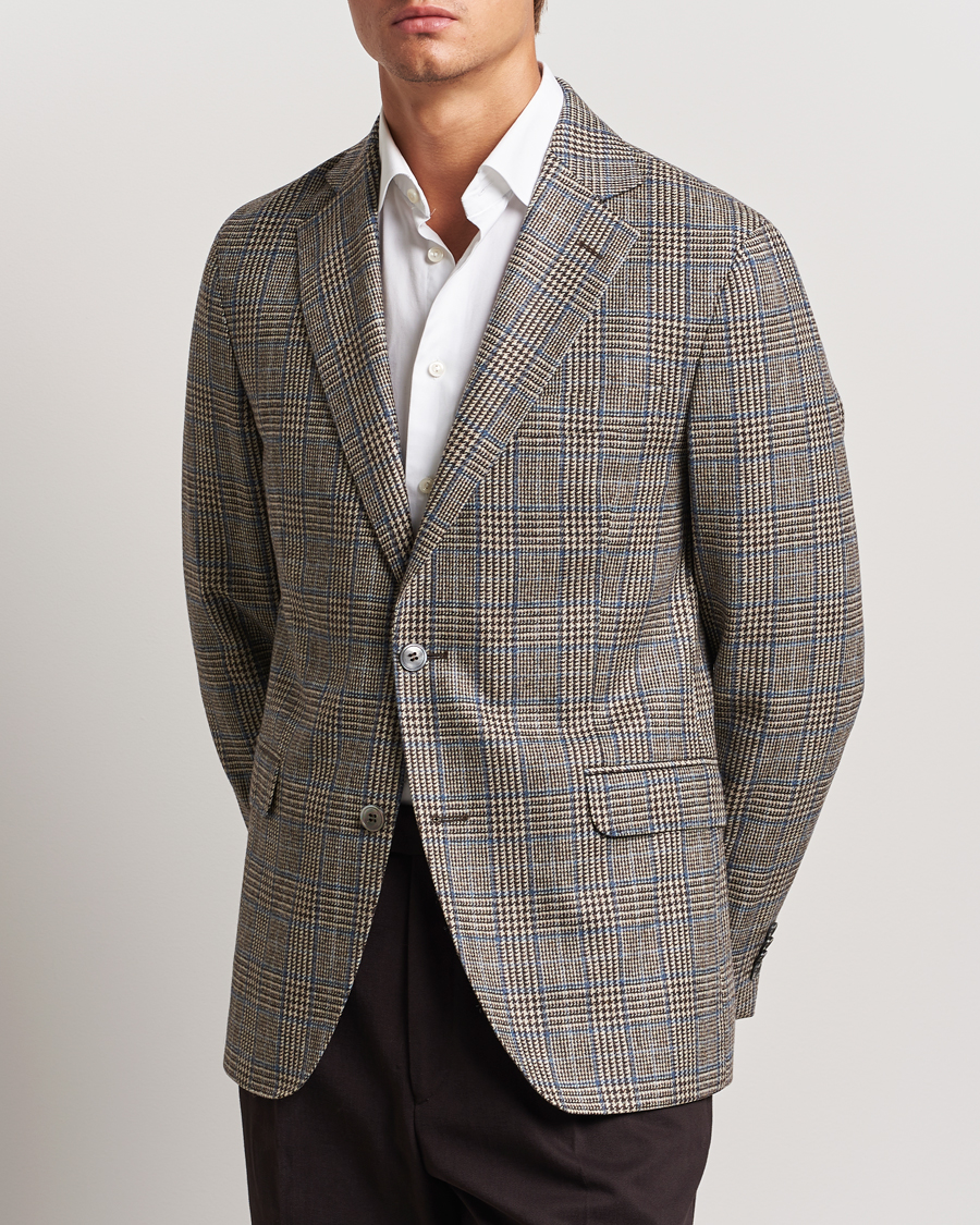 Heren |  | Oscar Jacobson | Fogerty Prince of Wales Wool Blazer Beige