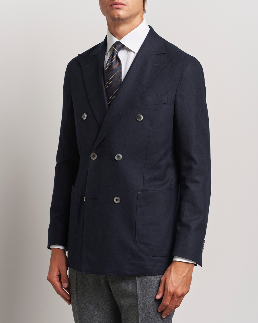 Heren |  | Oscar Jacobson | Farris DB Super 150's Loro Piana Wool Blazer Navy