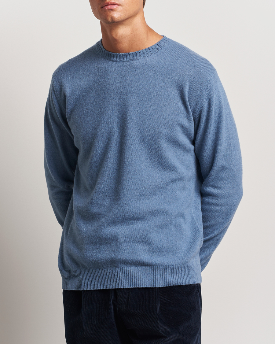 Heren | Kleding | Oscar Jacobson | Valter Wool/Cashmere Round Neck Blue