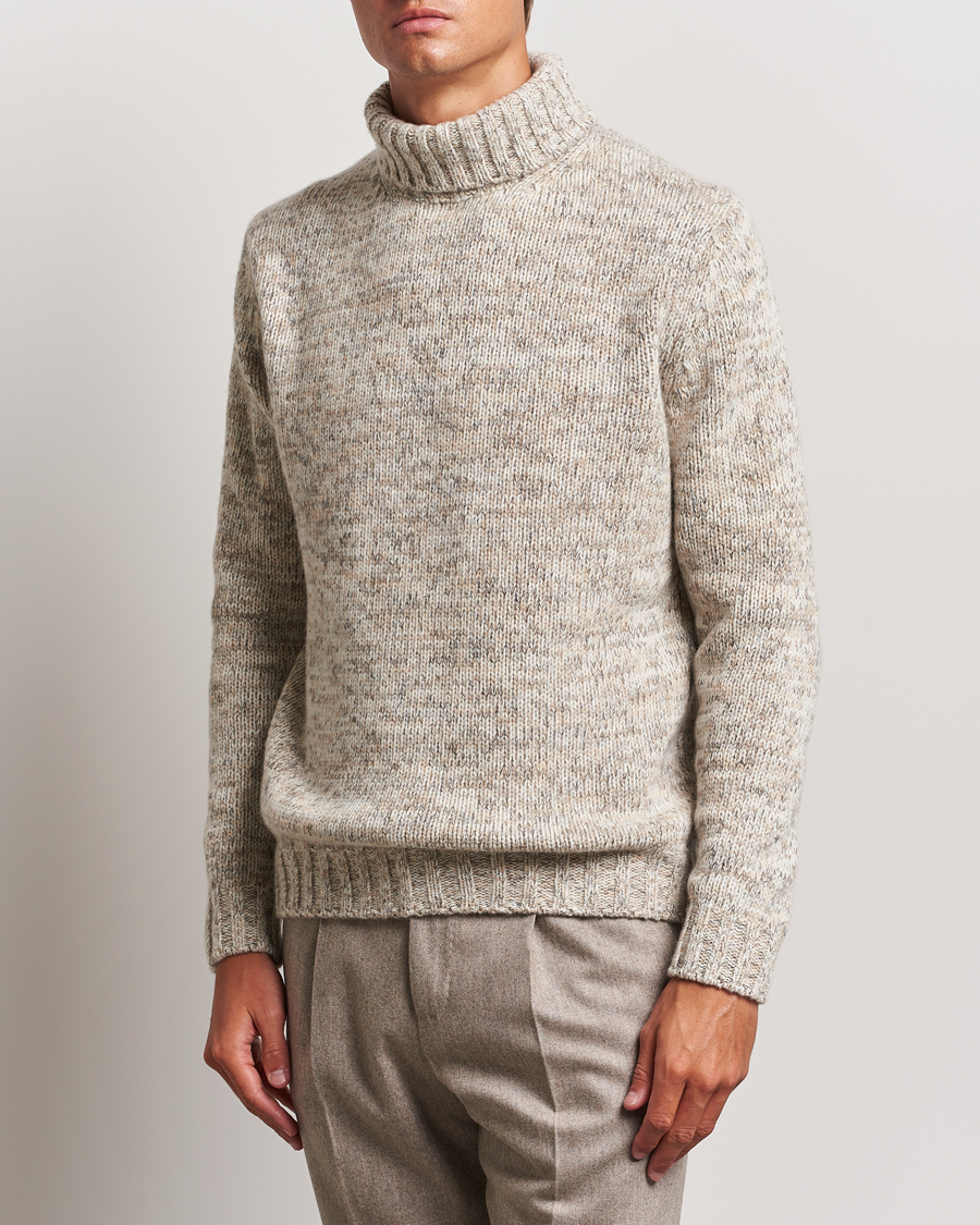 Heren |  | Oscar Jacobson | Mika Heavy Knitted Merino Rollneck Beige