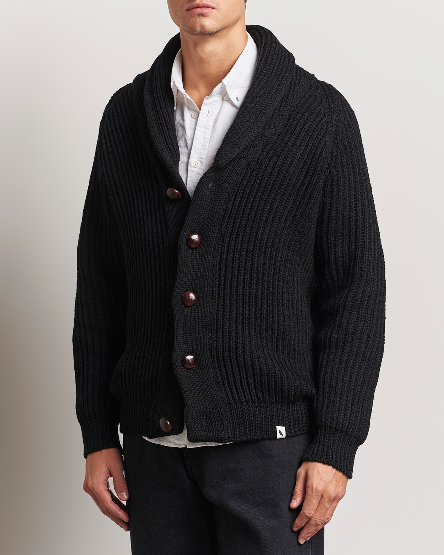 Heren |  | Peregrine | Wilkinson Ribbed Wool Cardigan Black