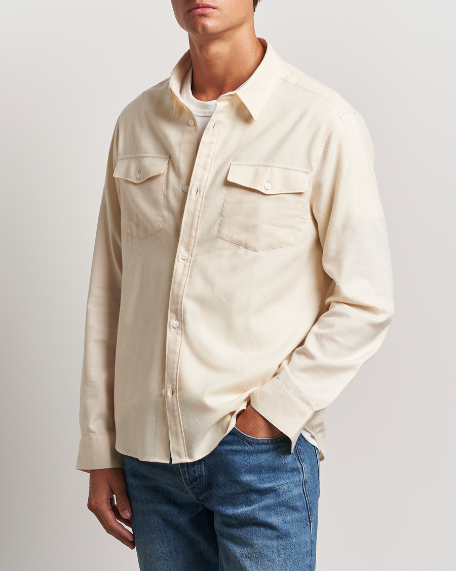 Heren | Overhemden | FRAME | Double Pocket Wool Blend Shirt Off White