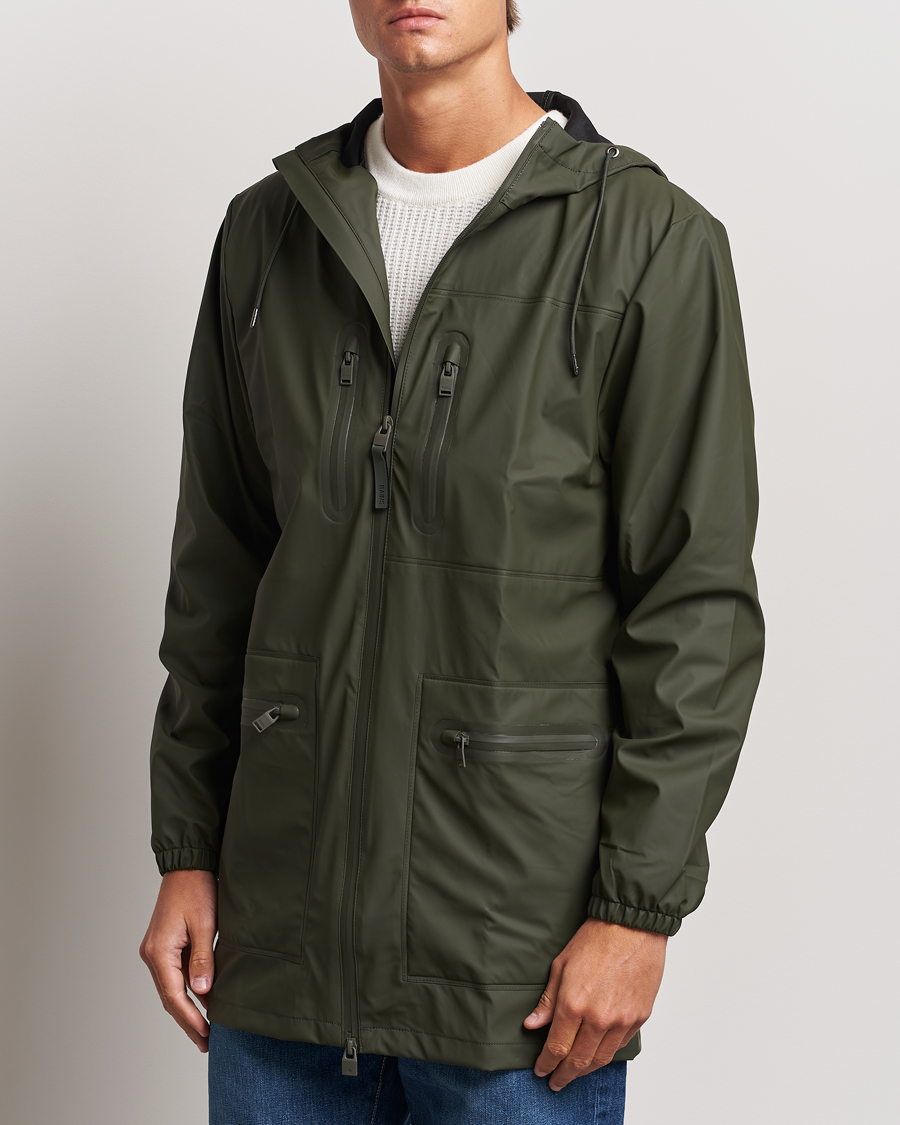 Heren |  | RAINS | Cargo Long Jacket Green