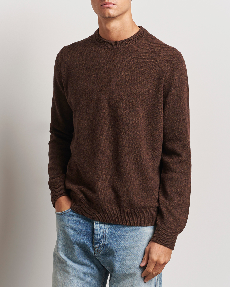 Heren | Nieuws | Samsøe Samsøe | Isak Knitted Crew Neck Chocolate Brown