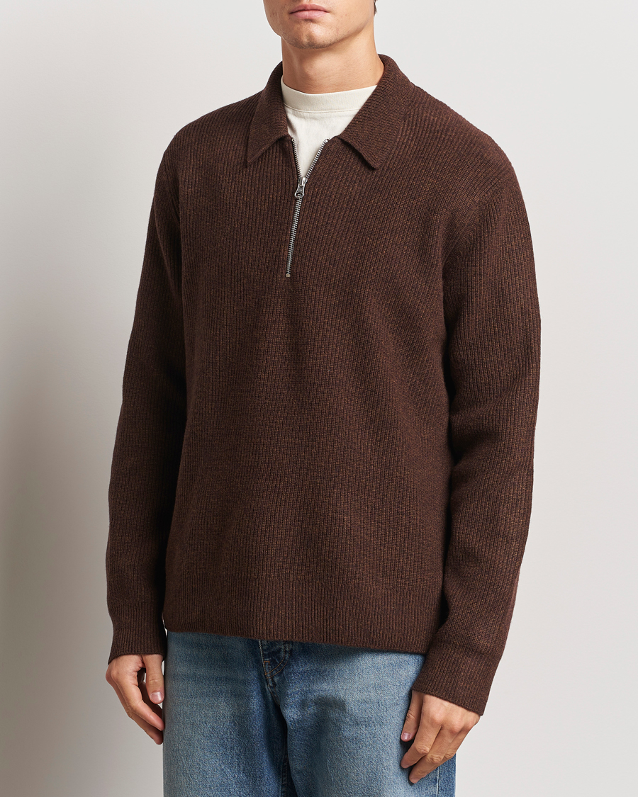 Heren |  | Samsøe Samsøe | Saisaks  Half Zip Polo Chocolate Brown