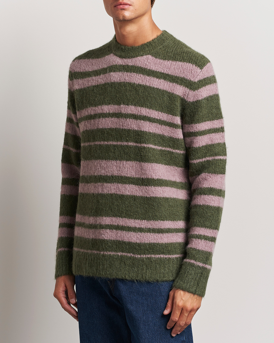 Heren |  | Samsøe Samsøe | Arin Mohair Striped Sweater Green/Pink