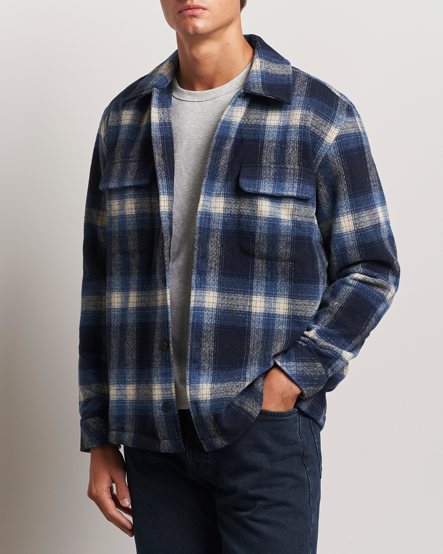 Heren |  | Samsøe Samsøe | Castor Checked Overshirt True Navy