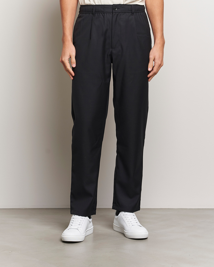 Heren |  | Samsøe Samsøe | Bertil Pleated Drawstring Trousers Black