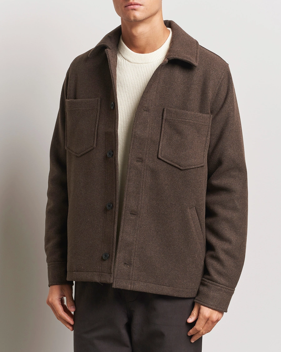 Heren | Nieuws | Samsøe Samsøe | Pally Padded Shirt Jacket Chocolate Brown