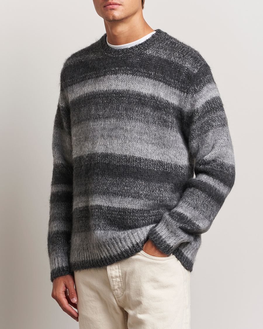 Heren |  | Samsøe Samsøe | Saarin Mohair Striped Sweater Grey